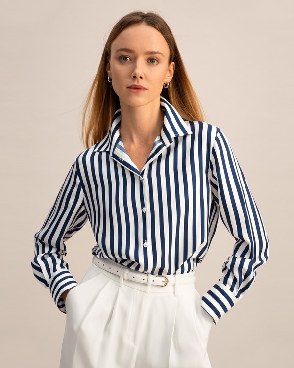 The Amalfi Stripe Silk Shirt